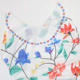 Backless Tie Up Print Ruffles Maxi Dress CYA-901948