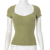 Short Sleeve U Neck Tops GSZM-ZTP1389