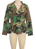 Camouflage Print Long Sleeve Coats SH-391416