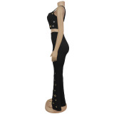 Sexy Sleeveless Tank Tops Pants 2 Piece Set BY-7451
