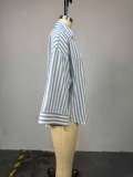 Stripe Lapel Loose Shirt GCNE-72888