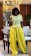 Love Print Short Sleeve Tops Wide Leg Pants Suit GCNE-72738