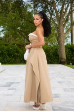 Single-breasted Wrap Chest Belt Maxi Dress ZSD-0760