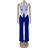 Print Sleeveless Tops Pants 2 Piece Set  BY-7452