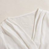 Lantern Long Sleeve Solid Color Top GNZD-51365THD