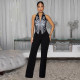 Print Sleeveless Tops Pants 2 Piece Set  BY-7452