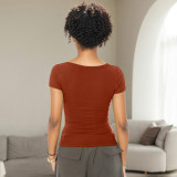 Short Sleeve U Neck Tops GSZM-ZTP1389