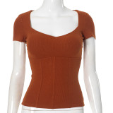 Short Sleeve U Neck Tops GSZM-ZTP1389