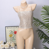 Sequin Backless Sling Tops GNZD-060053TBZ