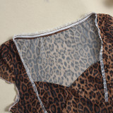 Leopard Print V Neck Tops GNZD-51677TBD
