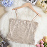 Sequin Backless Sling Tops GNZD-060053TBZ