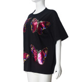 Sequin Embroidery Short-sleeved T-shirt GNZD-51627THD