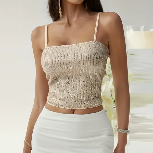 Sequin Backless Sling Tops GNZD-060053TBZ