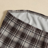 Plaid Print Tube Top Mini Dress GNZD-51586SBD