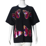 Sequin Embroidery Short-sleeved T-shirt GNZD-51627THD