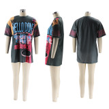 Loose Letter Print Short Sleeve T Shirt SFY-462