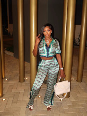 Fashion Print Short Sleeve Pants 2 Piece Set GFCF-1382