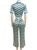 Fashion Print Short Sleeve Pants 2 Piece Set GFCF-1382
