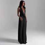Halterneck Backless Split Maxi Dress GSLF-K24D77130