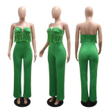 Solid Color Wrap Chest Jumpsuit CYA-901979