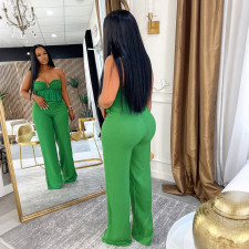 Solid Color Wrap Chest Jumpsuit CYA-901979