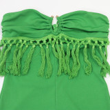 Solid Color Wrap Chest Jumpsuit CYA-901979