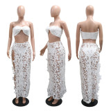Lace Wrap Chest Tops Three Piece Skirts Set CYA-901950