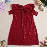 Mesh Backless Tube Top Mini Dress GNZD-32480DBY