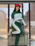 Contrast Color Patchwork Sport Pants Suit SFY-776