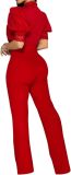 Lace Patchwork Tie Up Wide Leg Jumpsuit OSM-4934