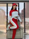 Contrast Color Patchwork Sport Pants Suit SFY-776