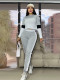 Contrast Color Patchwork Sport Pants Suit SFY-776