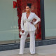 Plus Size Tie Up Solid Color Two Piece Pants Set NY-3712