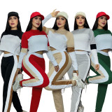 Contrast Color Patchwork Sport Pants Suit SFY-776