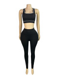Fashion Vest Long Sleeve Zipper Coat Tight Pants 3 Piece Set CH-25038