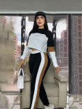Contrast Color Patchwork Sport Pants Suit SFY-776