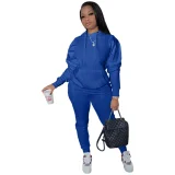 Solid Color Long Sleeve Sport Pants Suit YIM-MC125