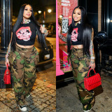 Camouflage Print Casual Straight Pants SH-391415