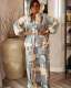 Plus Size Print Drawstring Two Piece Pants Set NY-3716