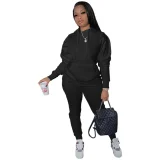 Solid Color Long Sleeve Sport Pants Suit YIM-MC125