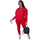 Solid Color Long Sleeve Sport Pants Suit YIM-MC125