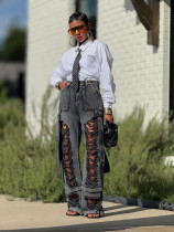 Fashion Loose Ripped Frayed Jeans GYLN-8746