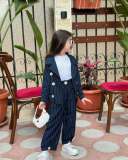 Kids Girls Stripe Blazer Two Piece Pants Set GYAY-8134