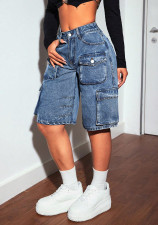 Fashion Loose Multi-pockets Denim Shorts GKNF-1385