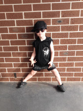 Kids Boy Print Sleeve Two Piece Shorts Set GYMF-YM103