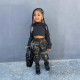 Kid Girl Long Sleeve T Shirts Print Pants Suit GYMF-YM164