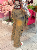 Patchwork Multi-pockets Casual Jeans GDMY-FZ14752
