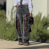 Fashion Loose Ripped Frayed Jeans GYLN-8746