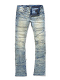 Men's Zipper Washed Straight Jeans XCFF-83102