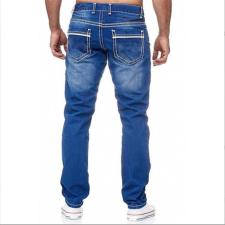 Men's  Plus Size Slim Washed Solid Jeans XCFF-8878